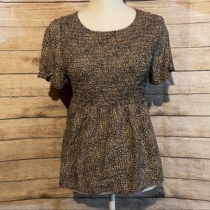 Leopard Print Peplum Top